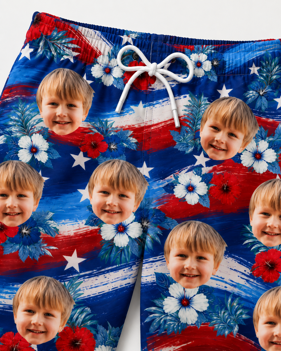 Custom Photo Tropical Hawaiian Aloha Men Beach Shorts - Personalized Summer Vacation And Travel Gifts - Tropical Flowers, Happy Paws
