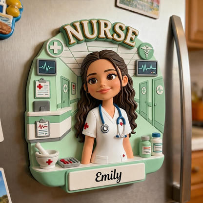 Personalized Nurse Fridge Magnet With Custom Name - Thoughtful Gift For Nurses