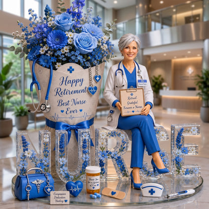 Happy Retirement Best Nurse Ever - Personalized Nurse Retirement Custom Shaped Acrylic Plaque