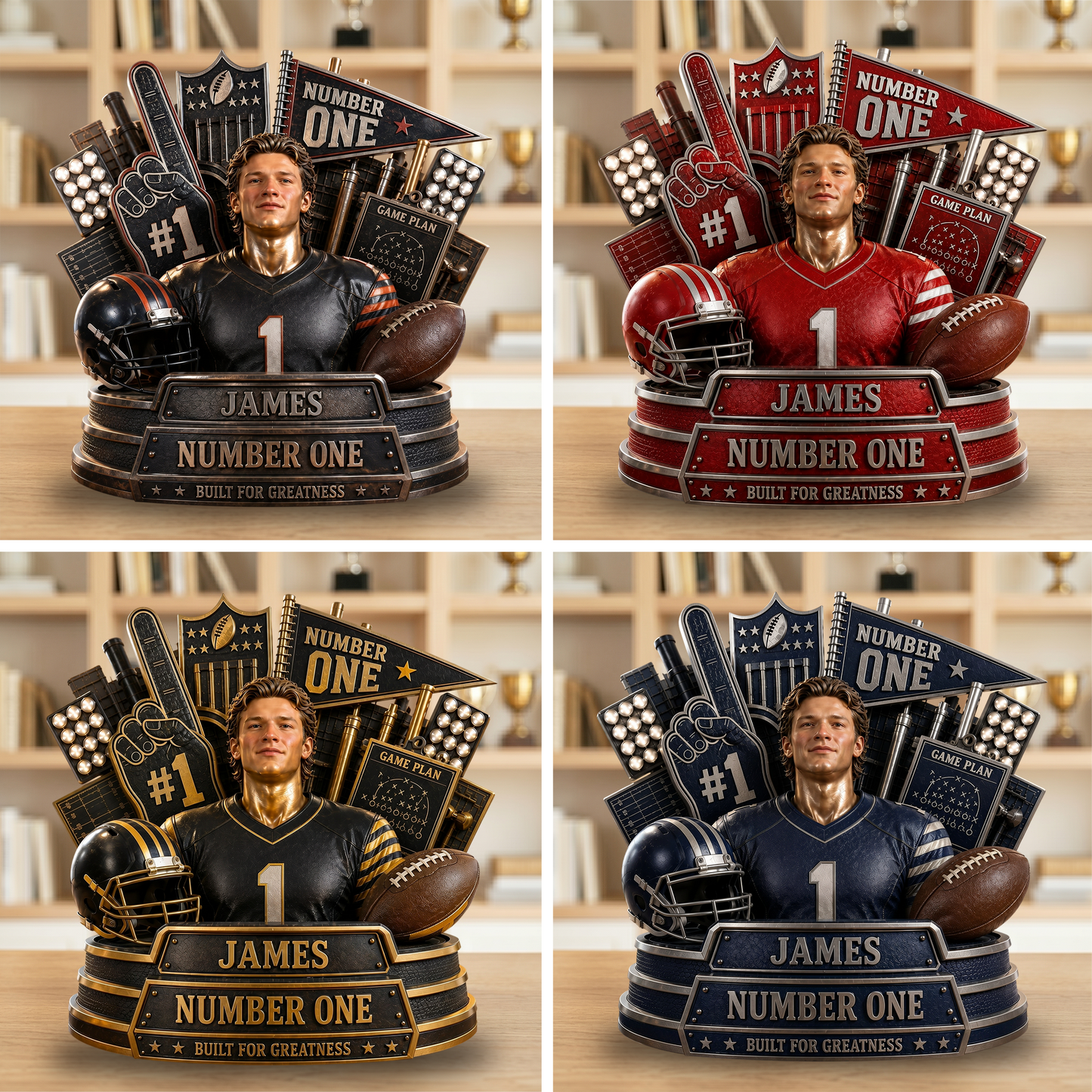 Custom Any Photo Number One Football - Personalized Football Custom Shaped Acrylic Plaque