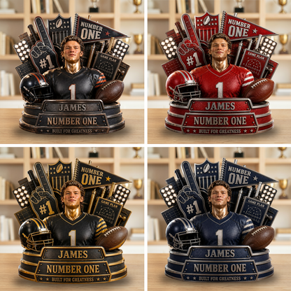Custom Any Photo Number One Football - Personalized Football Custom Shaped Acrylic Plaque