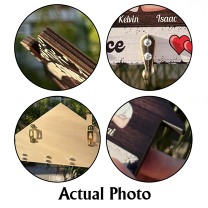 Love You To The Mountains And Back - Personalized Camping Couple Custom Shaped Hanging Rack | Adventure Lovers Gift
