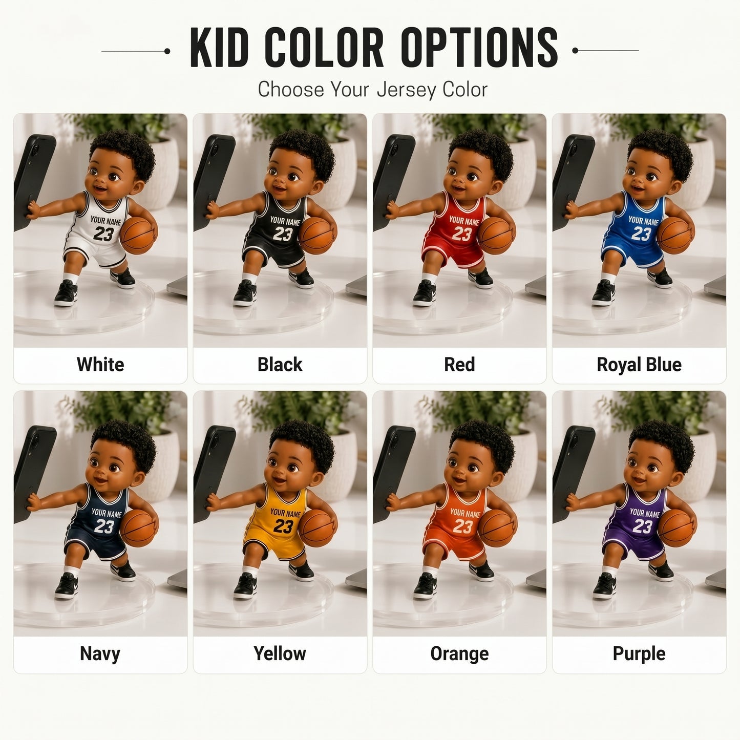 Personalized Basketball Player Phone/Tablet Holder Stand, Custom Face Basketball Mini Figure, Custom Name & Number Jersey, Basketball Gift For Kids & Adults