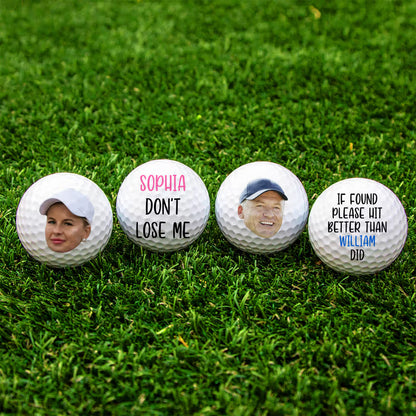 Personalised Funny Face Photo Golf Ball with Text Golfer Accessories Training Competition Birthday Gift for Golf Player