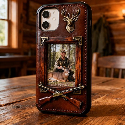 Hunting Achievement - Personalized Hunting Leather Phone Case