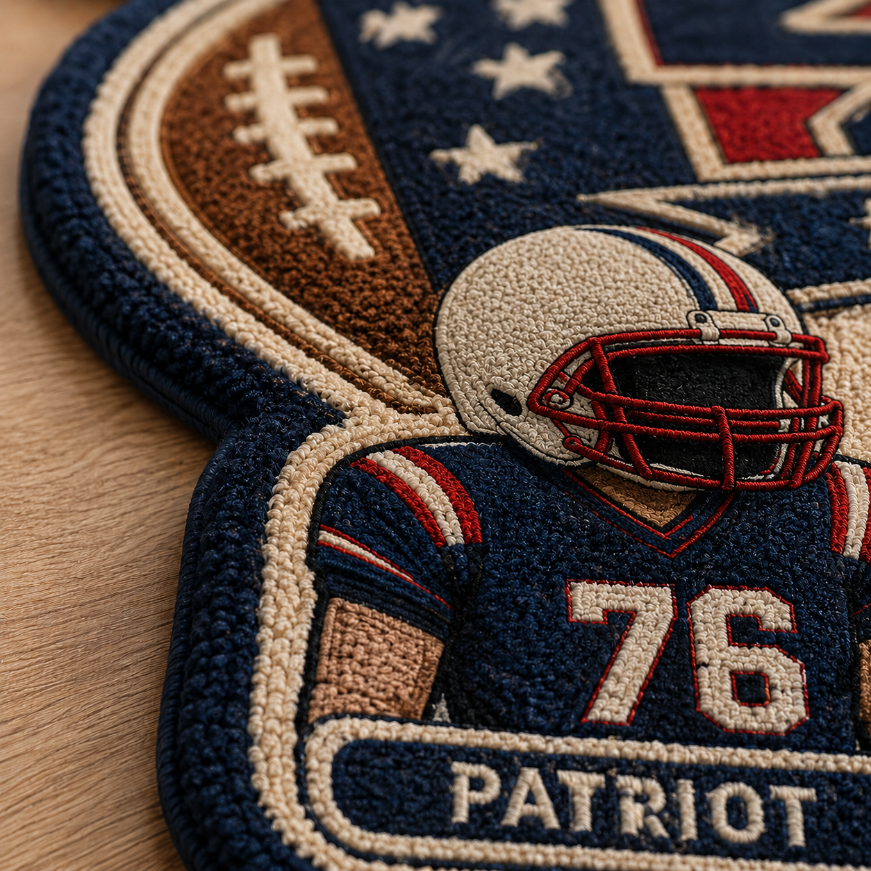 Personalized Shaped Decorative Mat – American Football 250th Anniversary Custom Family Player Doormat