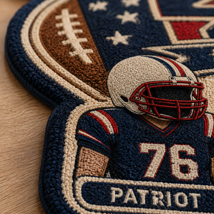 Personalized Shaped Decorative Mat – American Football 250th Anniversary Custom Family Player Doormat