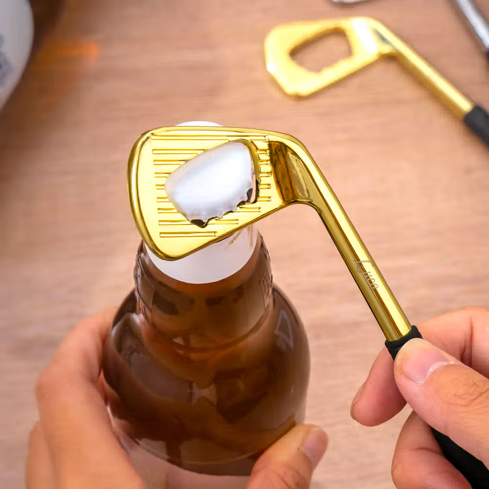 Personalized Golf Club Bottle Opener with Engraved Name Bar Accessory Bachelor Party Birthday Gift for Golf Lovers Drinking Enthusiasts