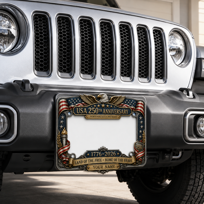USA 250th Anniversary Personalized Patriot License Plate Frame