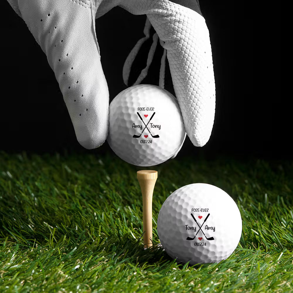 Personalised Forever Golf Ball with Text and Date Wedding Engagement Gift for Man Golf Lovers
