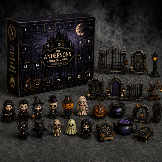 Halloween 2026 Surprise Countdown Calendar – 24-Day Spooky Acrylic Miniature Advent Box, Haunted Manor Halloween Gift