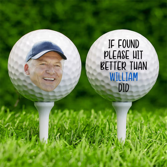 Personalised Funny Face Photo Golf Ball with Text Golfer Accessories Training Competition Birthday Gift for Golf Player