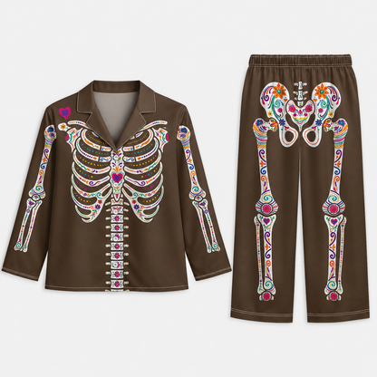 Personalised Sugar Skull Skeleton Pyjamas for Halloween