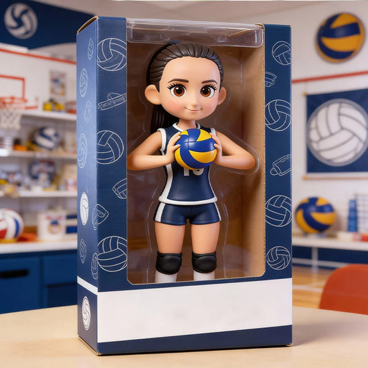 Personalized Volleyball Player Bobblehead Doll with Custom Face & Name, Custom Volleyball Girl Figurine, Volleyball Team Gift, Volleyball Coach Gift, Sports Lover Keepsake