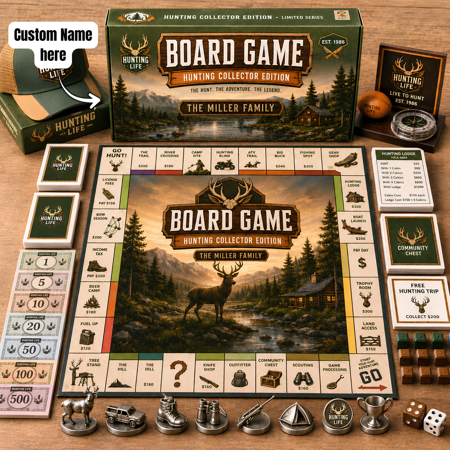 Premium Hunting Collector’s Edition Board Game – Outdoor Hunting Adventure Strategy Game for Hunters & Game Night