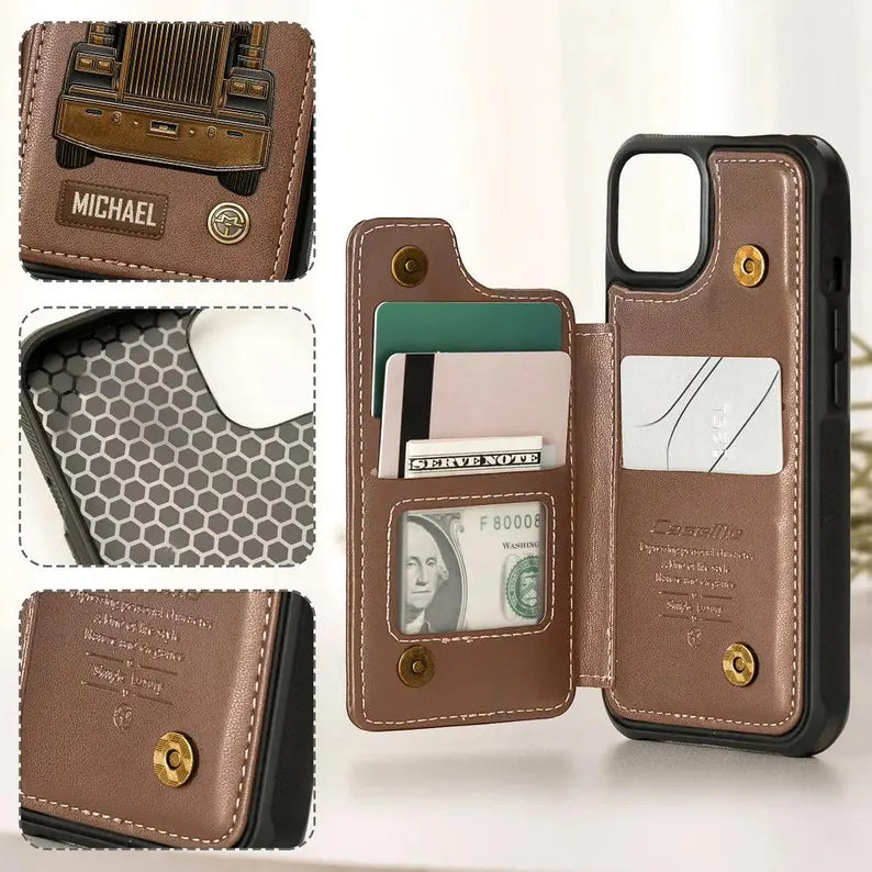 Truck Driver - Personalized Trucker Wallet Phone Case, Customized Wallet Phone Case, Truck Driver Appreciation, Christmas Gift Freightliner