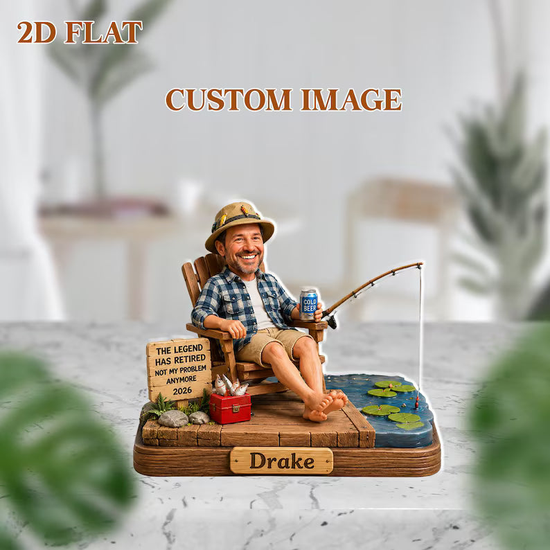 Personalized Retirement Gift For Fisherman Fishing Legend Retired 2026 Custom Name Plaque