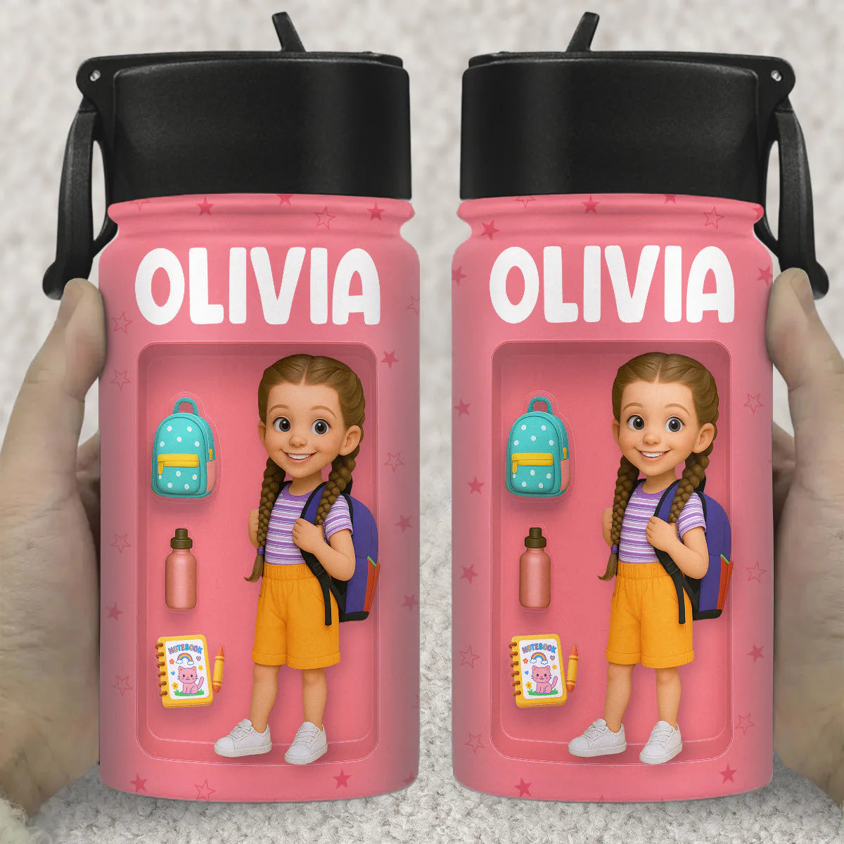 Custom Name Kids Water Bottle - Personalized Back To School Gift