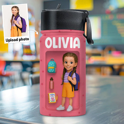 Custom Name Kids Water Bottle - Personalized Back To School Gift
