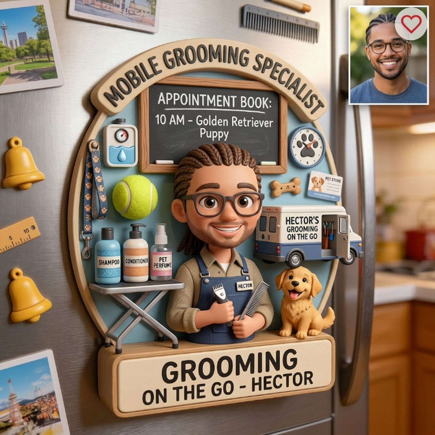 Personalized Dog Groomer Fridge Magnet With Custom Name – Dog Groomer Appreciation Gift