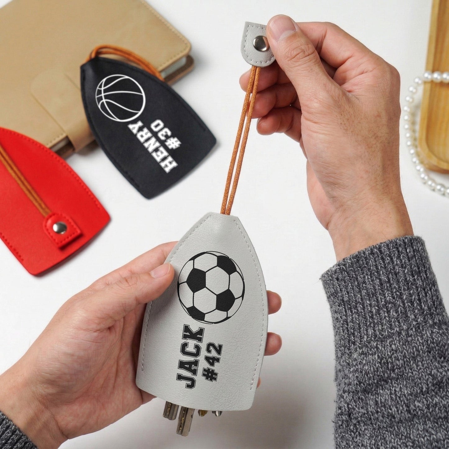 Custom Name, Number, Sport Lover, Baseball, Basketball, Football - Personalized Keychain