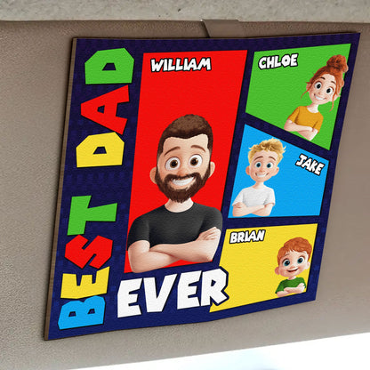 Best Dad Ever Arcade Theme - Personalized Car Visor Clip