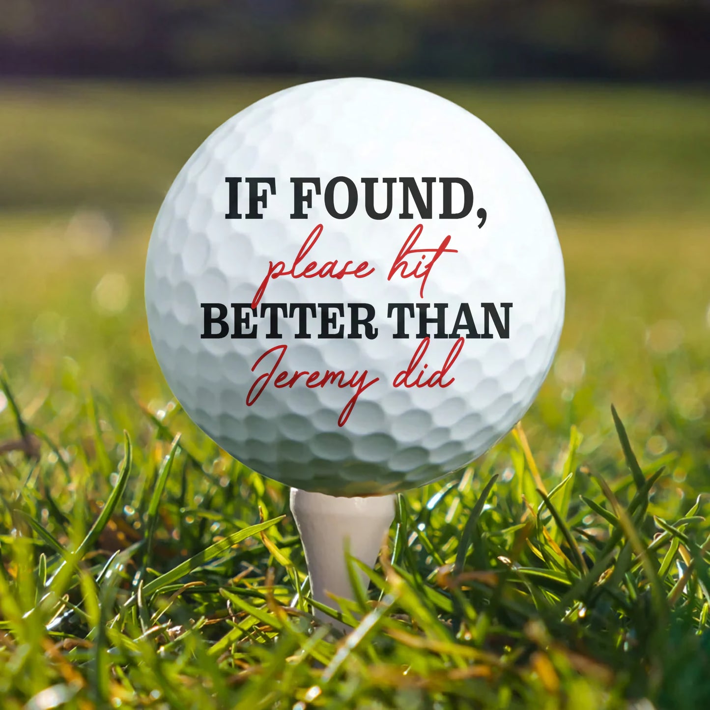 Personalized Funny Golf Ball with Photo Cartoon, If Found Please Hit Better Quote, Unique Gift for Golfers