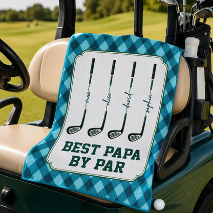 Custom Golf Towel - Personalized Father's Day Birthday Golf Gifts For Dad, Grandpa - Keep Calm & Golf On 2705 PTH
