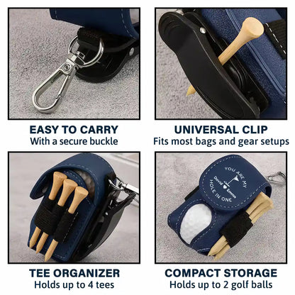 You Are My Hole In One - Personalized Leather Golf Ball Holder