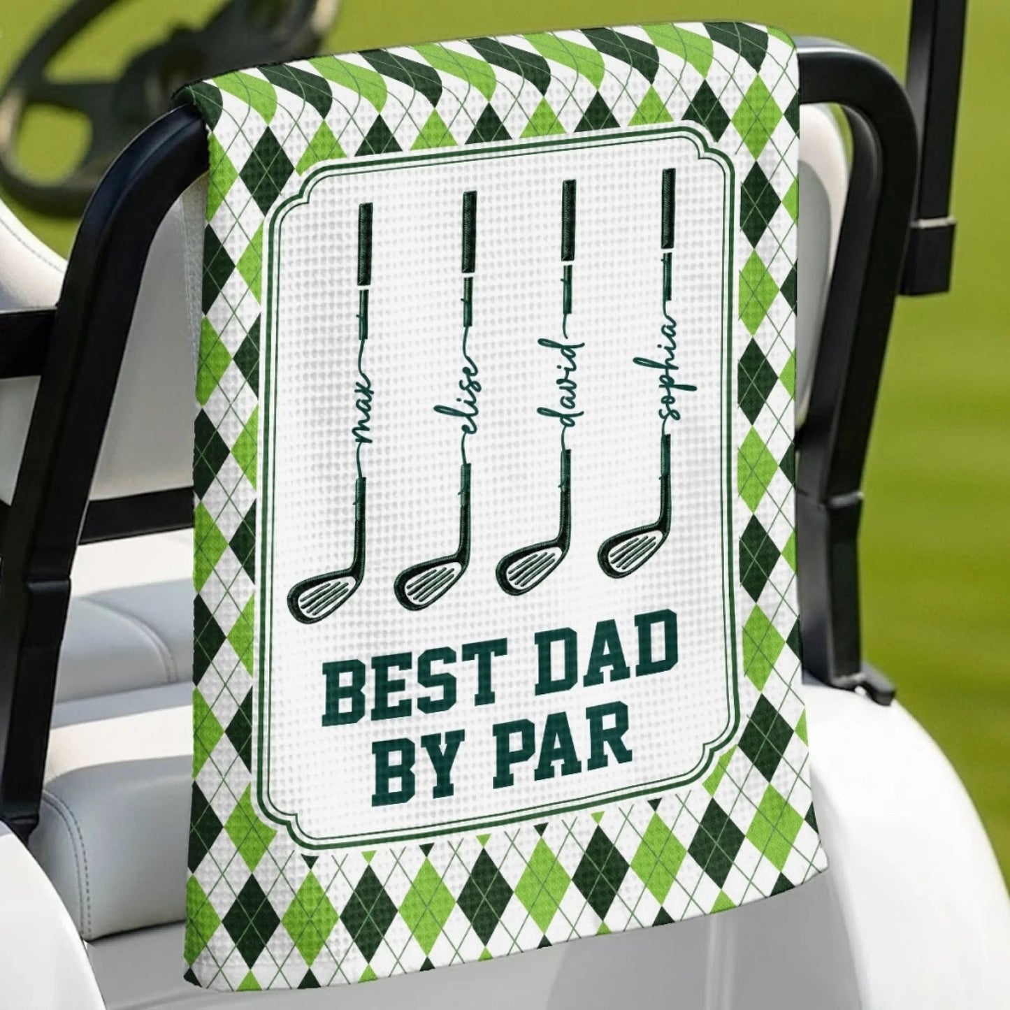 Custom Golf Towel - Personalized Father's Day Birthday Golf Gifts For Dad, Grandpa - Keep Calm & Golf On 2705 PTH