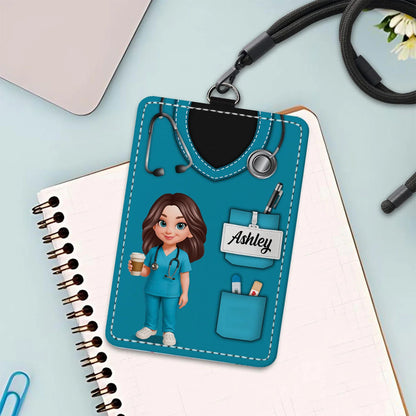 Nurse Uniform - Personalized ID Badge Holder - Gift For Nurse
