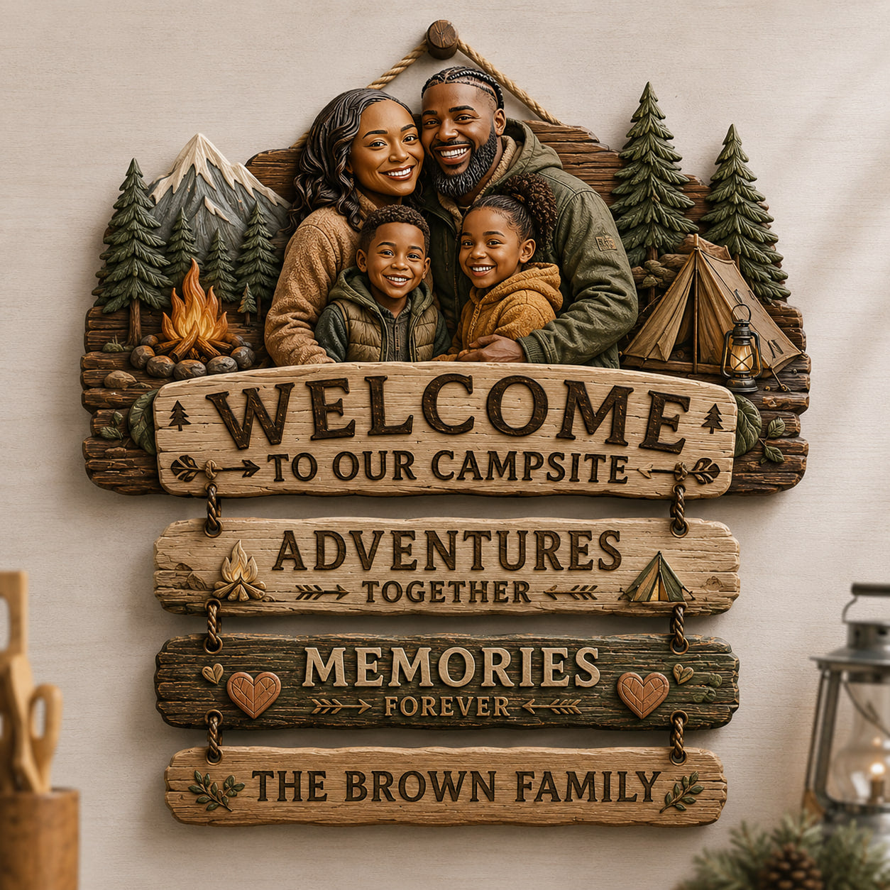 Welcome To Our Campsite - Personalized Family Camping Pallet Wood Sign