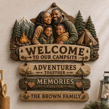 Welcome To Our Campsite - Personalized Family Camping Pallet Wood Sign