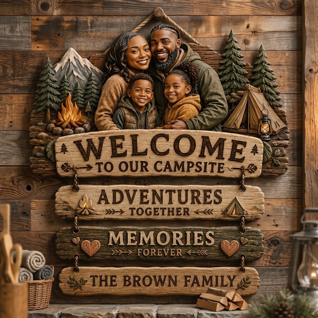Welcome To Our Campsite - Personalized Family Camping Pallet Wood Sign