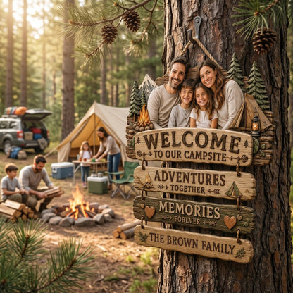 Welcome To Our Campsite - Personalized Family Camping Pallet Wood Sign