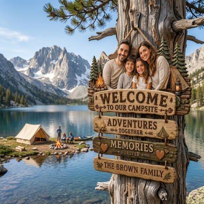 Welcome To Our Campsite - Personalized Family Camping Pallet Wood Sign