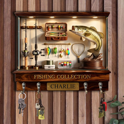 Love Fishing - Personalized Fishing Custom Shaped Hanging Rack