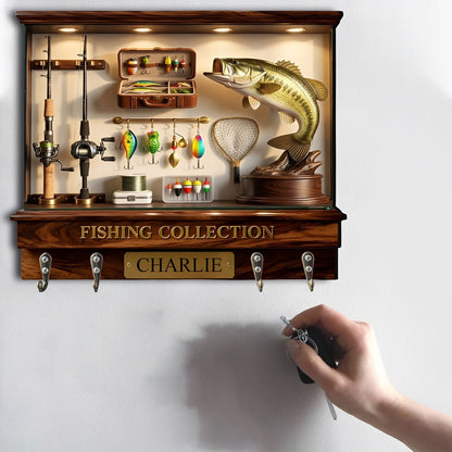 Love Fishing - Personalized Fishing Custom Shaped Hanging Rack