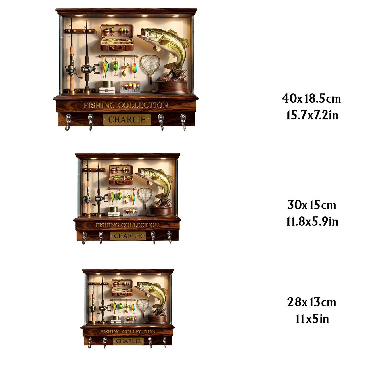 Love Fishing - Personalized Fishing Custom Shaped Hanging Rack