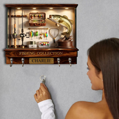 Love Fishing - Personalized Fishing Custom Shaped Hanging Rack