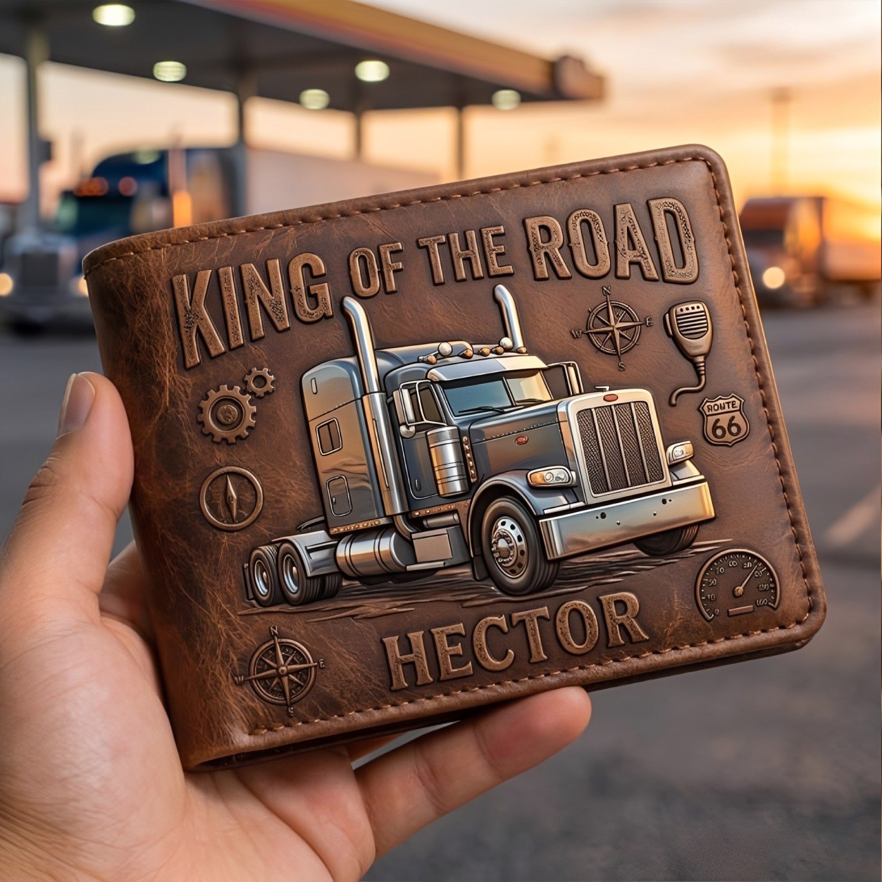 Legend Of The Highway - Personalized Trucker Dad Wallet