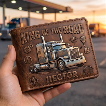 Legend Of The Highway - Personalized Trucker Dad Wallet