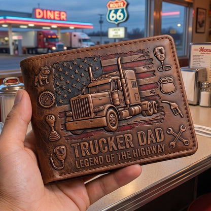 Legend Of The Highway - Personalized Trucker Dad Wallet