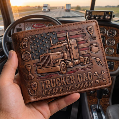 Legend Of The Highway - Personalized Trucker Dad Wallet