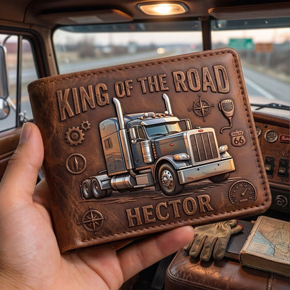 Legend Of The Highway - Personalized Trucker Dad Wallet