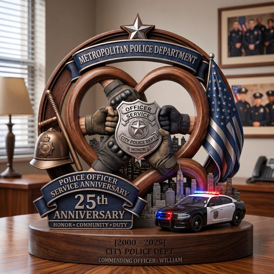 Personalized Police Officer 250th USA Anniversary Decor – Custom Shaped Acrylic Plaque