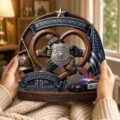 Personalized Police Officer 250th USA Anniversary Decor – Custom Shaped Acrylic Plaque