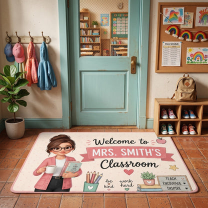 Pennant Vintage Welcome To Teacher Classroom - Personalized Doormat