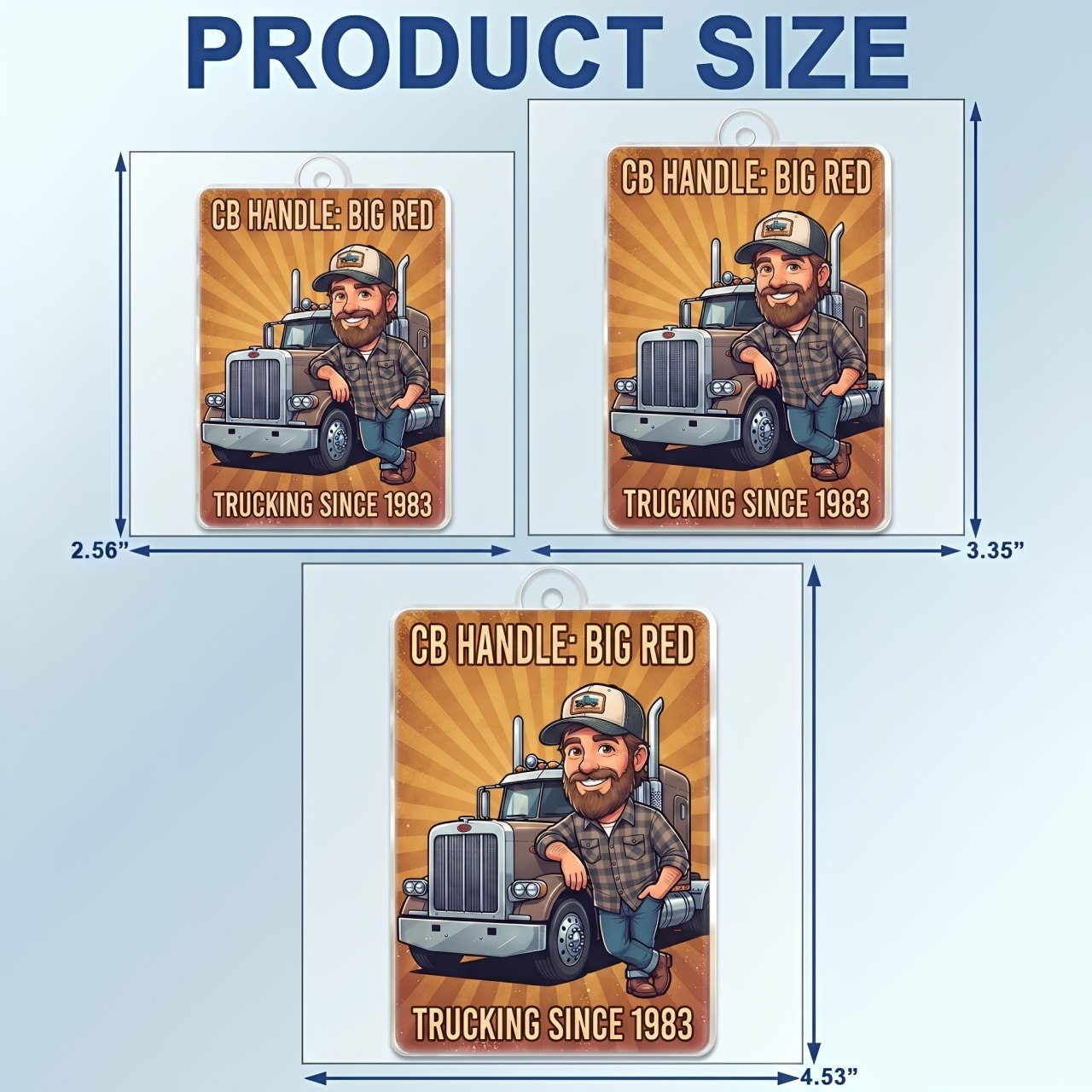 Custom Photo Truck Driver Caricature - Personalized Acrylic Car Hanger
