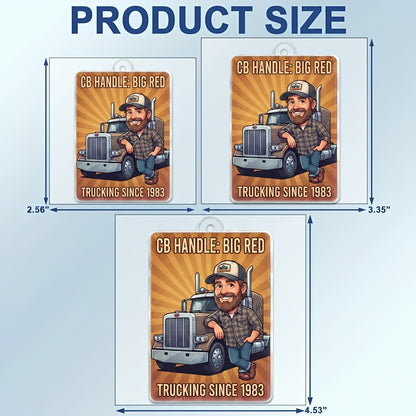 Custom Photo Truck Driver Caricature - Personalized Acrylic Car Hanger